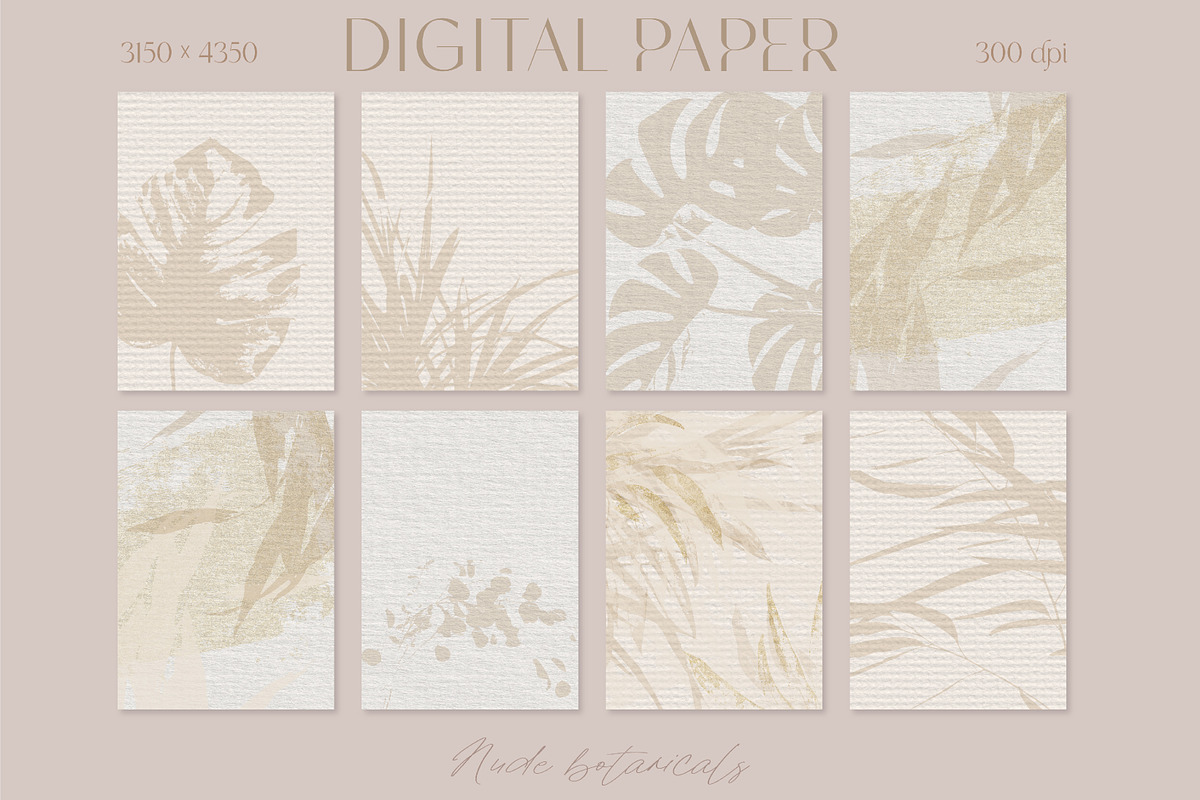 Beige gold Leaves collection, a Texture Graphic by Anna Sokol (Photo 4 of 6)