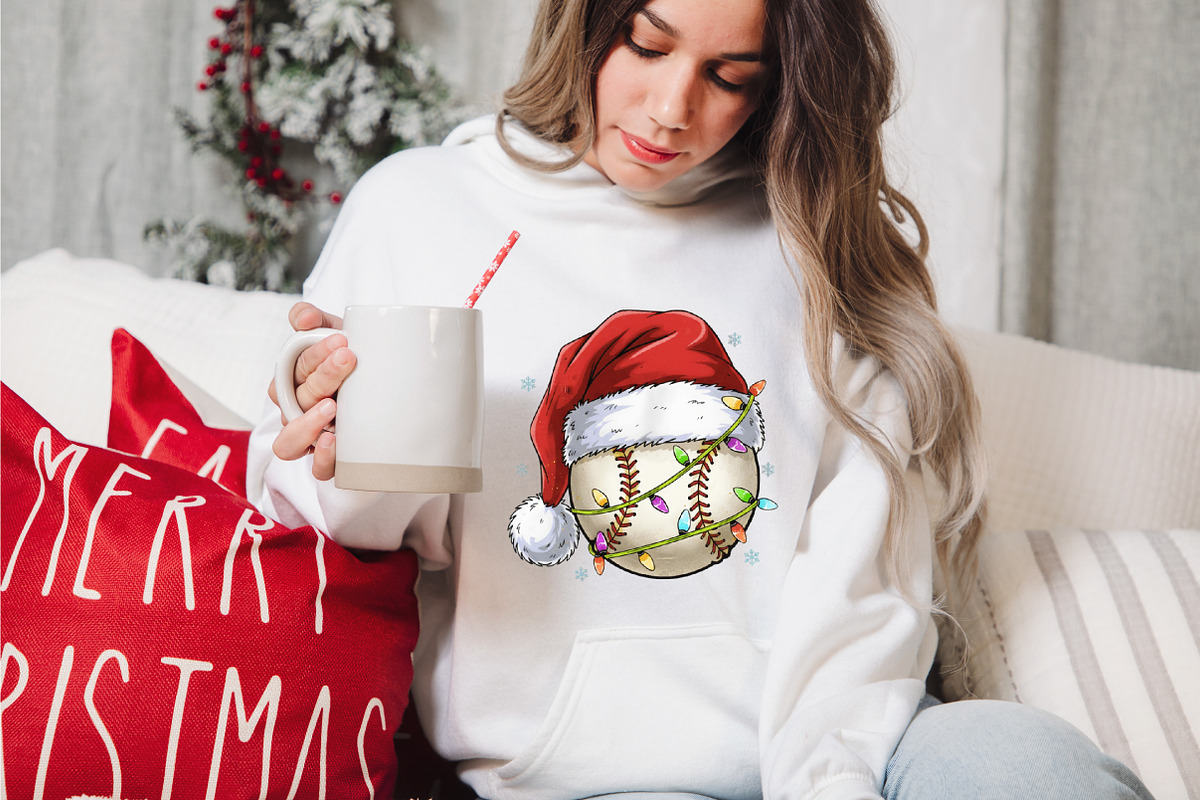 Christmas Softball Santa Hat PNG, an Illustration by designcity5 (Photo 4 of 8)
