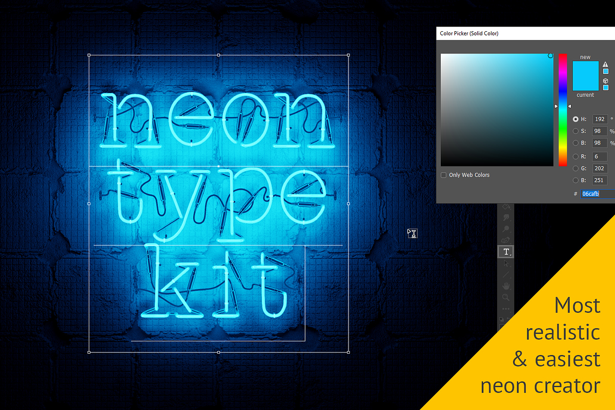 Realistic neon 3D text creator