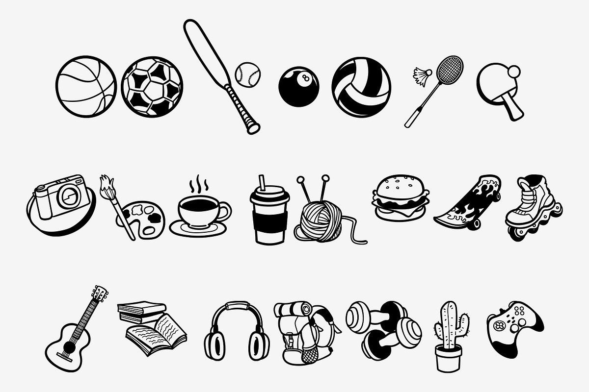 Hobby Doodle Illustration Element, an Object Graphic by SLAB! Design (Photo 2 of 2)