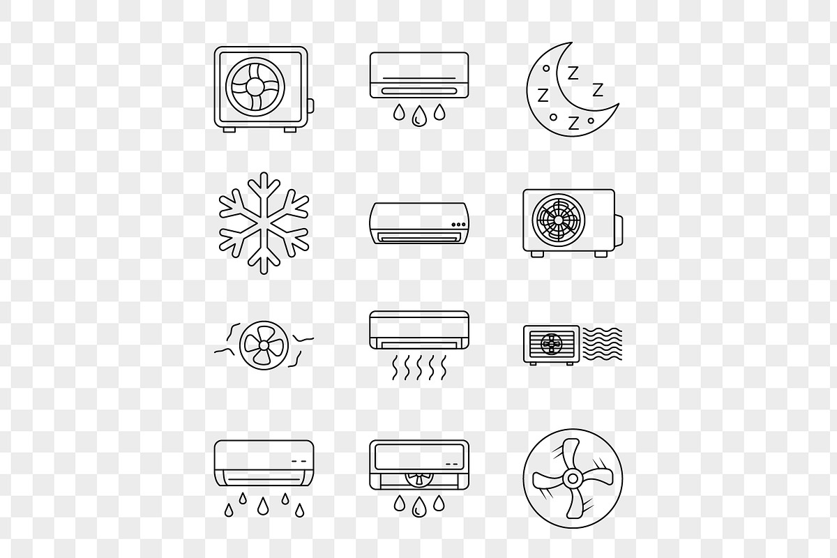 Air Conditioner Outline Icon Set, an Outline Icon by Unique Design Team (Photo 3 of 3)
