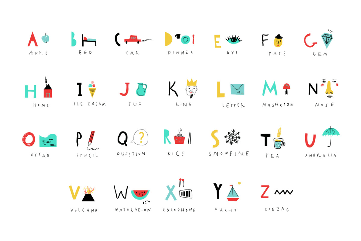 Cute Alphabet, an Education Illustration by Lera Efremova (Photo 2 of 4)