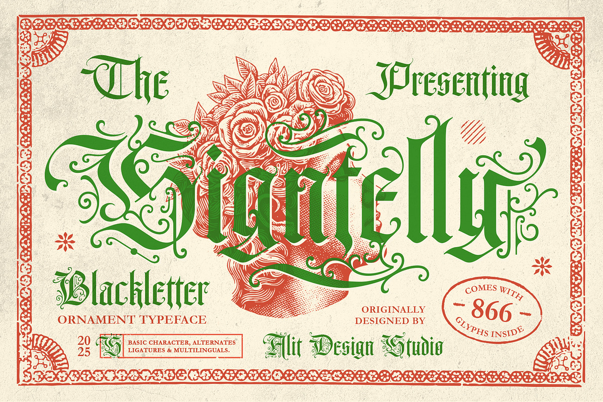 Signtelly Typeface, a Blackletter Font by alit design (Photo 1 of 20)