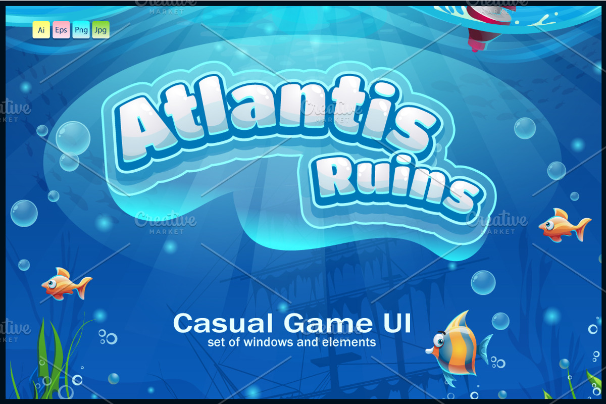 Atlantis Ruins - Casual Game UI, an Object Illustration by Nearbirds (Photo 1 of 4)