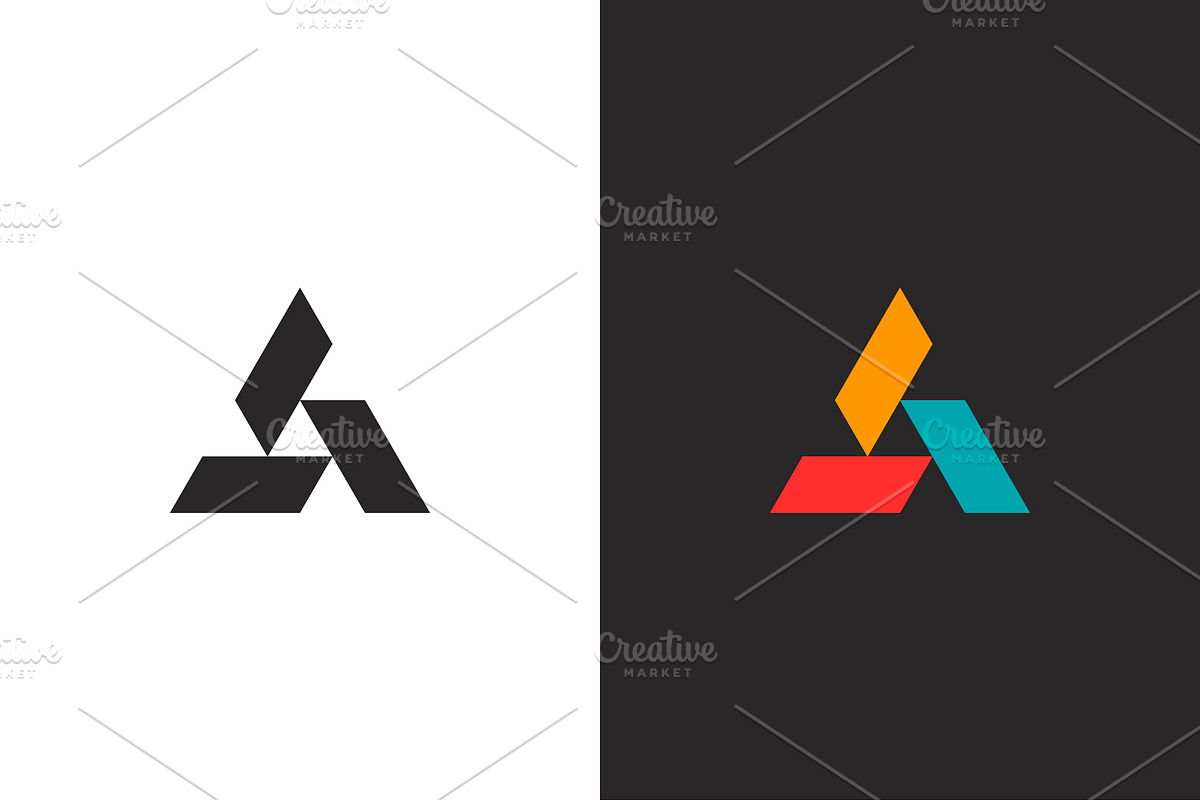 Three elements triangle logo., a Branding & Logo Template by lettett