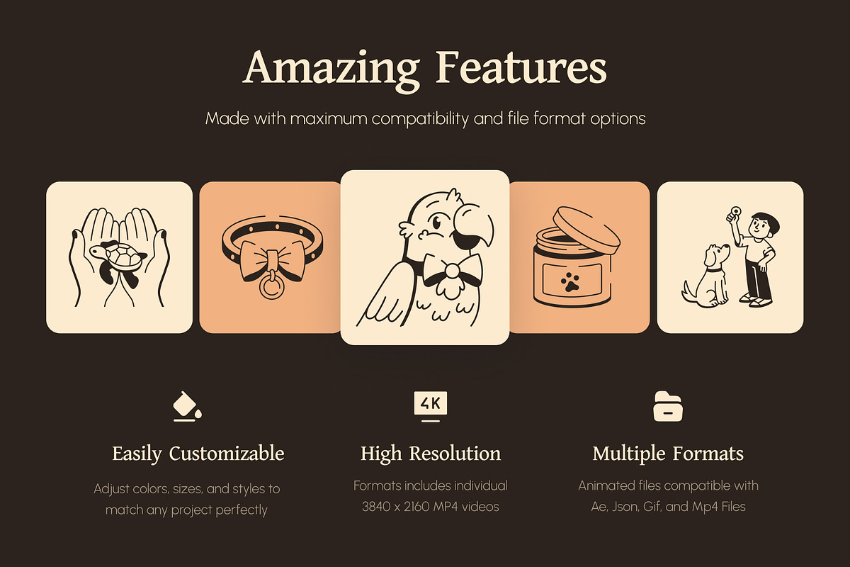 Animated Pet Icon Art Set, an Outline Icon by Vectors Market (Photo 2 of 4)