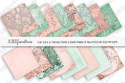 MINT & CORAL VINTAGE MAPS, an Illustration by Artfanaticus (Thumbnail 2 of 4)