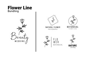 Minimalist Wedding Flower Logo Set, a Branding & Logo Template by Dyn Studio