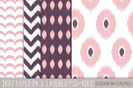 Four Ikat Layered Photoshop Files
