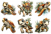 Tropical Turtle Clipart, an Illustration by Daily.Designs (Thumbnail 3 of 7)
