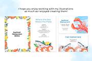 Seafood Watercolor Clipart, a Food Illustration by Eves_Aquadreams (Thumbnail 12 of 12)