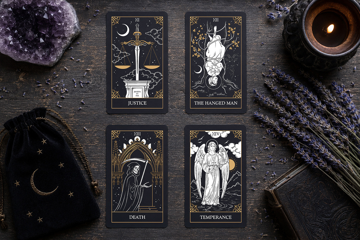 Tarot Major Arcana & Aces Vector Art, a Decorative Illustration by Croisy (Photo 5 of 8)