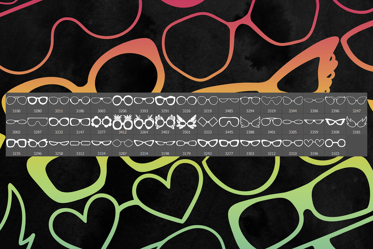 Glasses Photoshop Stamp Brushes, a Brush Add-On by ArtistMef (Photo 2 of 6)