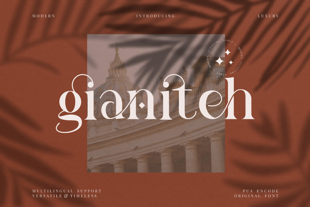 Gianiteh Display Modern Serif, a Serif Font by KennedyStudio (Photo 1 of 19)