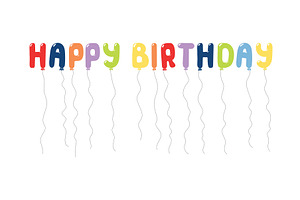 Happy Birthday text, letter shaped, an Object Illustration by sceptical cactus