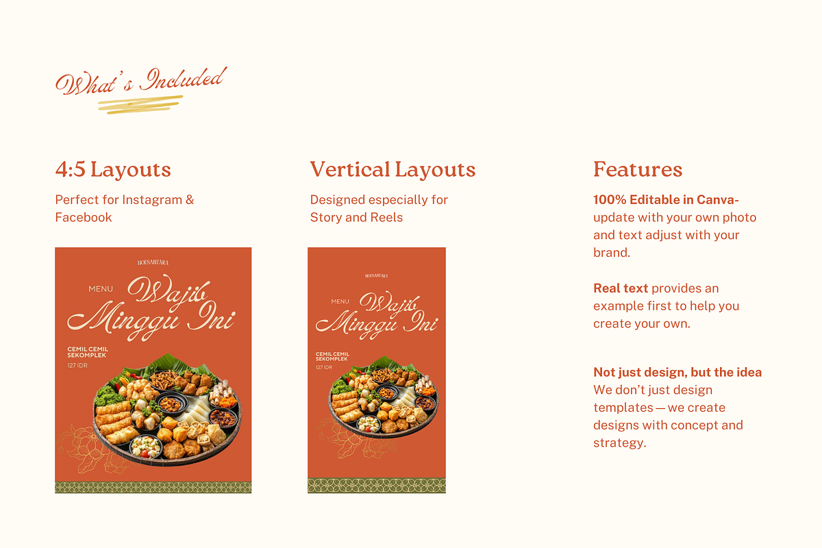 Indonesia Restaurant Socmed Template, a Social Media Template by Fortun Design (Photo 2 of 3)