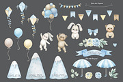 Teddy bear, hot air balloons clipart, an Animal Illustration by Solo Art Original (Thumbnail 5 of 8)