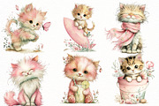 Whimsical Summer cat clipart, an Illustration by Designworld (Thumbnail 4 of 8)
