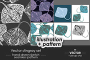 Stingray fish illustrations, pattern, an Animal Illustration by OKart.studio (Thumbnail 1 of 8)