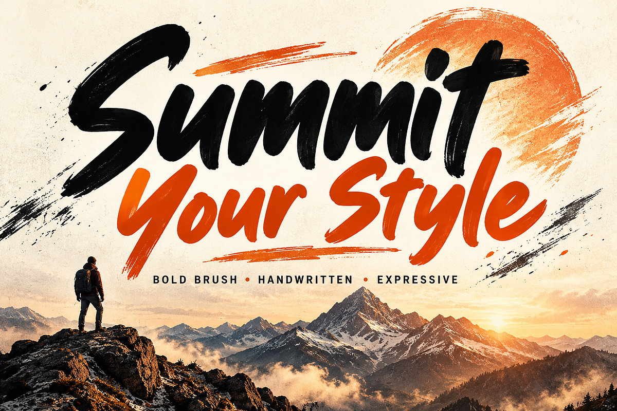 Summit Brush, a Script Font by Wow Magic (Photo 1 of 5)