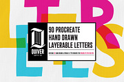 90 Hand Drawn Letters for Procreate, a Brush Add-On by Quiver Supply Co. (Thumbnail 1 of 11)