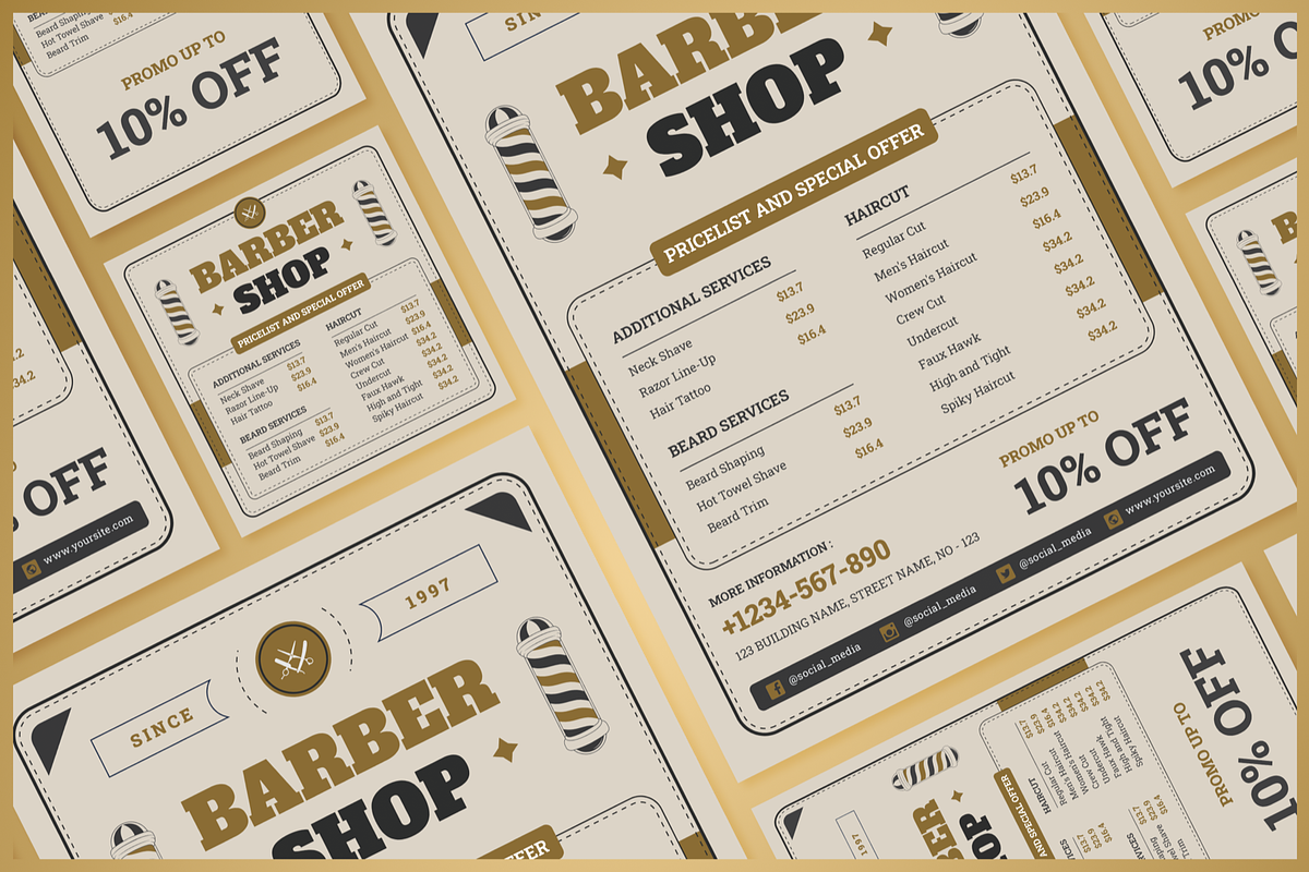 Barbershop Pricelist Flyer, a Flyer Template by SquidPixey (Photo 5 of 6)