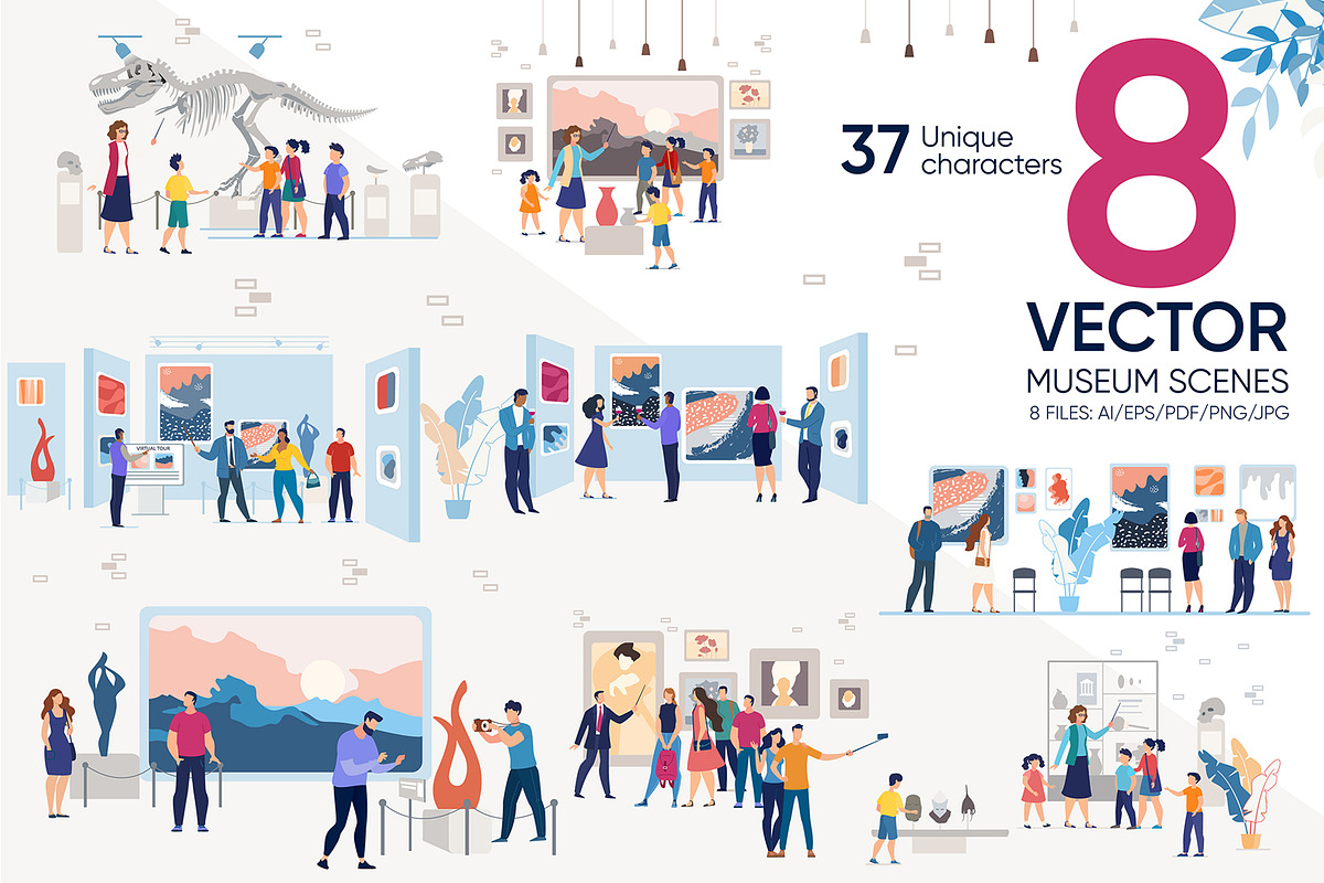 Museum Vector Scenes, an Animal Illustration by Tera Vector (Photo 1 of 2)