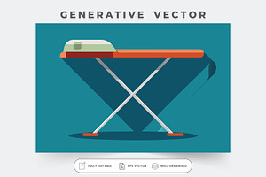 An ironing board is prepared for use, a Graphic by SouravDesign