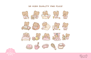 Bedtime Routine Cute Bear Clipart, an Animal Illustration by Blumensdiary (Thumbnail 2 of 6)