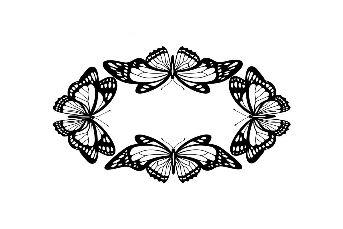Butterfly Floral Vintage Frame Bundl, an Illustration by Creativeshirt (Photo 7 of 51)