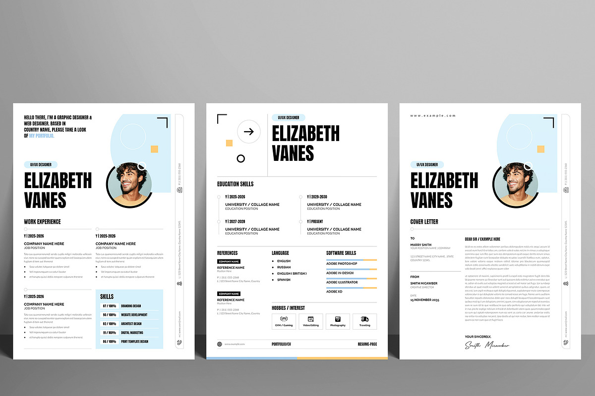 Modern Resume CV Template, a Resume Template by NorthPeak (Photo 6 of 6)