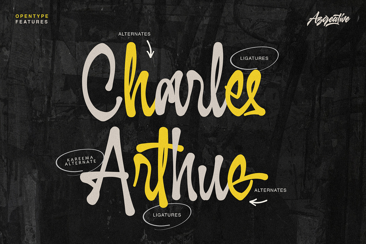 Kareema - Vintage Urban Display Font, a Handwritten Font by Azcreative Studio (Photo 7 of 12)