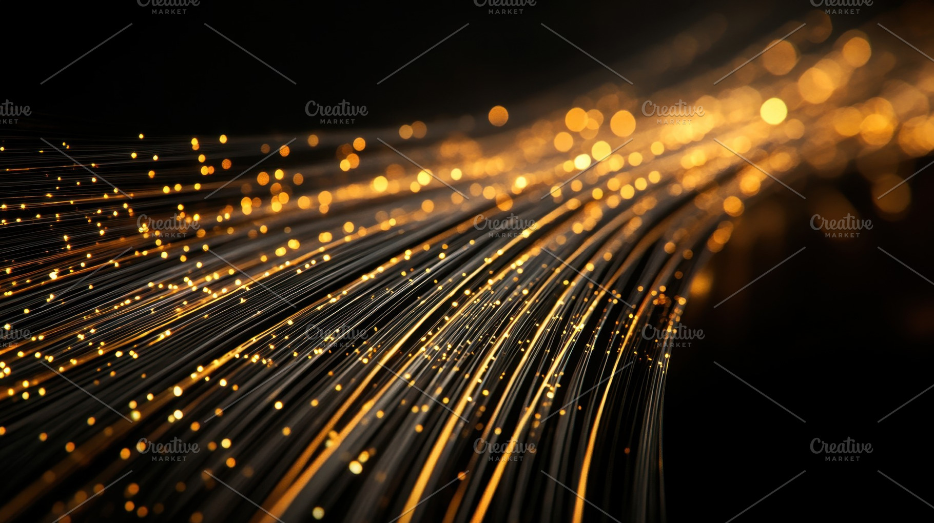 Golden lights in abstract flow, a Photo by Beautiful things