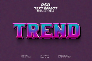 Editable Trendy Text Effect PSD