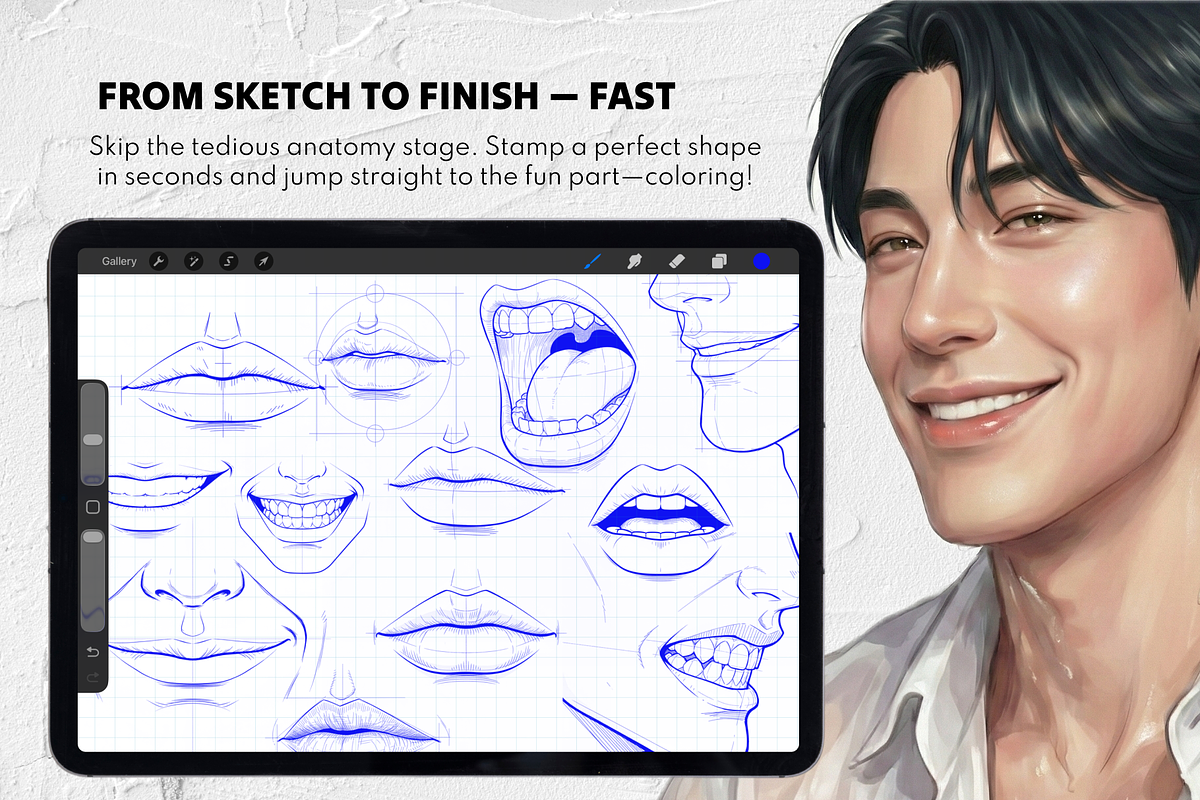 165 Procreate Lips Stamps, a Brush Add-On by Selentaori Studio (Photo 6 of 11)