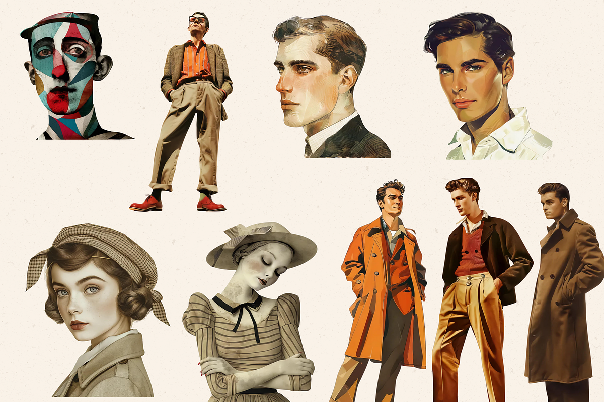 SURREAL 50S CLIPART PACK, a Person Illustration by Daring Digies (Photo 3 of 10)