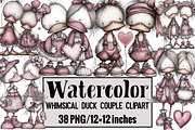Whimsical Duck Couple Clipart, an Illustration by Design Market (Thumbnail 1 of 3)