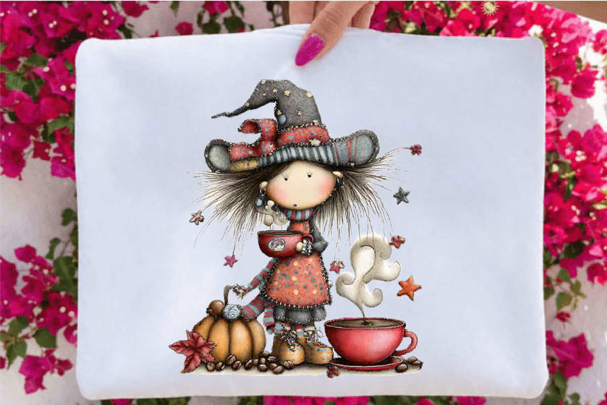 Whimsical Halloween Coffee Girl, a Person Illustration by SVGArt (Photo 4 of 5)