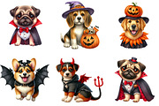 Cute Halloween Dogs Clipart, an Illustration by DreamArtGraphic (Thumbnail 3 of 4)