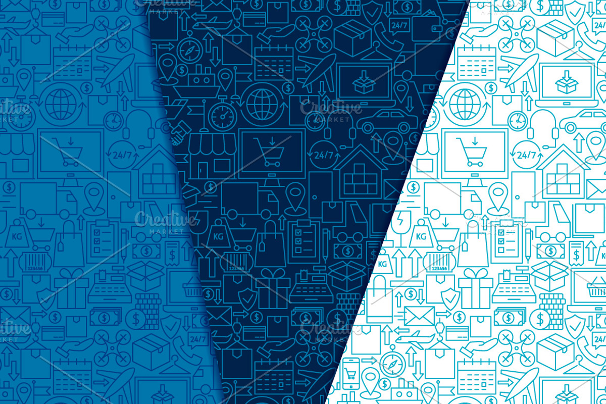 Delivery Logistics Line Patterns, a Transportation Illustration by Anna ...
