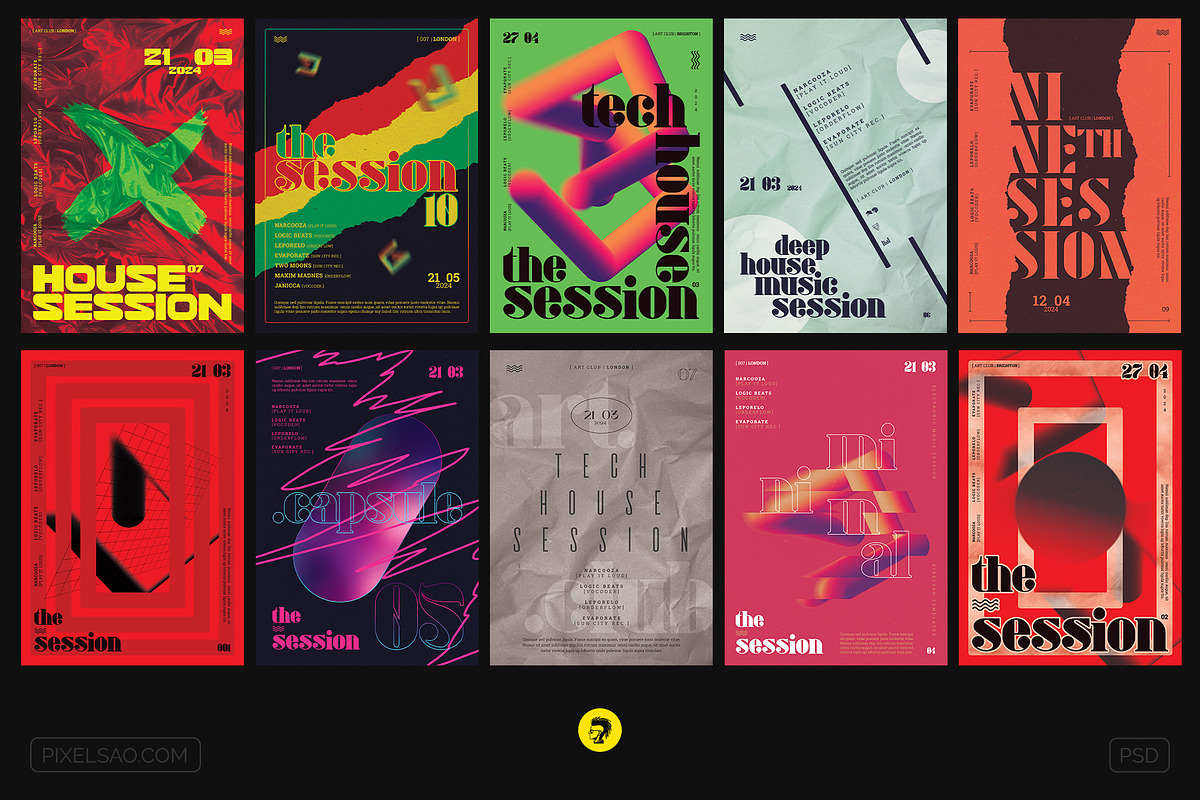 The Session – Posters/Flyers Bundle, a Flyer Template by pixelsao (Photo 2 of 3)