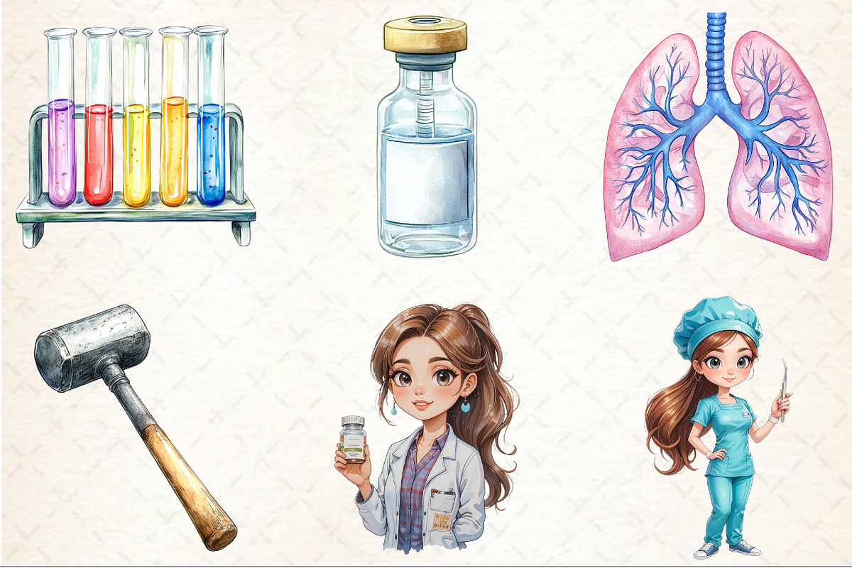 Watercolor Healthcare Medical, a Seasonal Illustration by Rose Art (Photo 3 of 4)