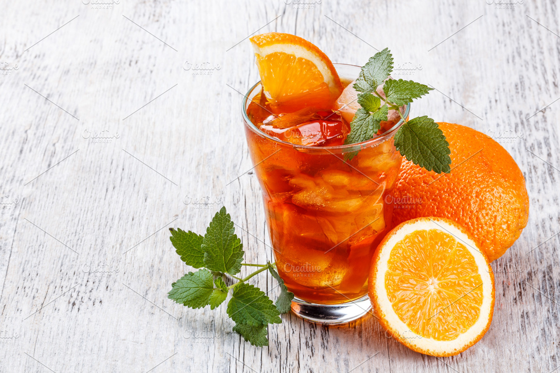 Ice Tea Containing Ice Tea And Glass