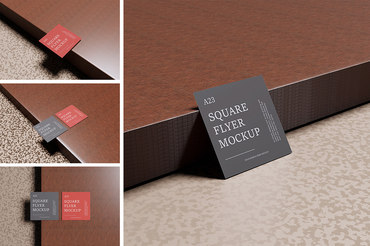 Square Paper Flyer Mockups, an Advertising Mockup by Creative_A23 (Photo 1 of 5)