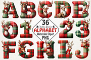 Christmas Reindeer Alphabet Png Clip, an Illustration by RobertsArt (Thumbnail 1 of 7)