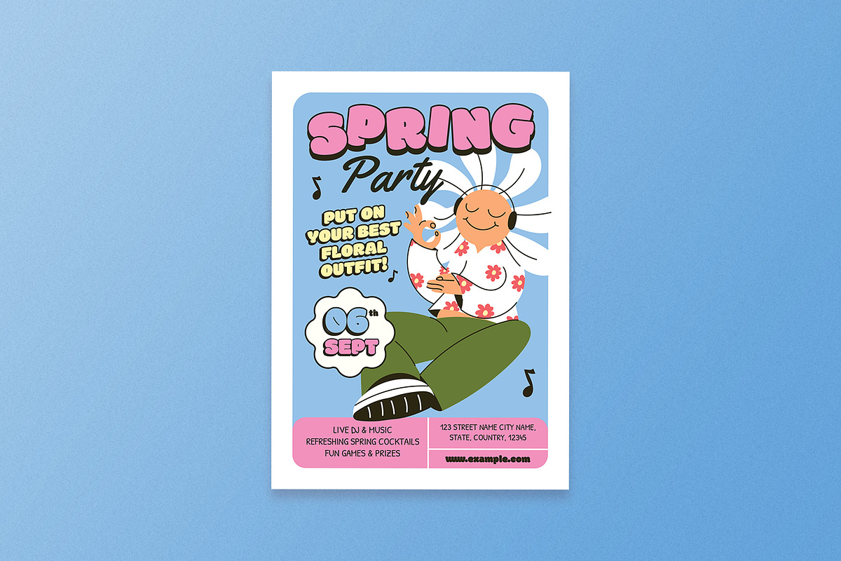 Spring Party Flyer, a Flyer Template by Aiyari Graphic (Photo 1 of 3)