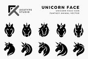 Unicorn Face Icon Vector, an Icon by Akatype Studio (Thumbnail 1 of 3)