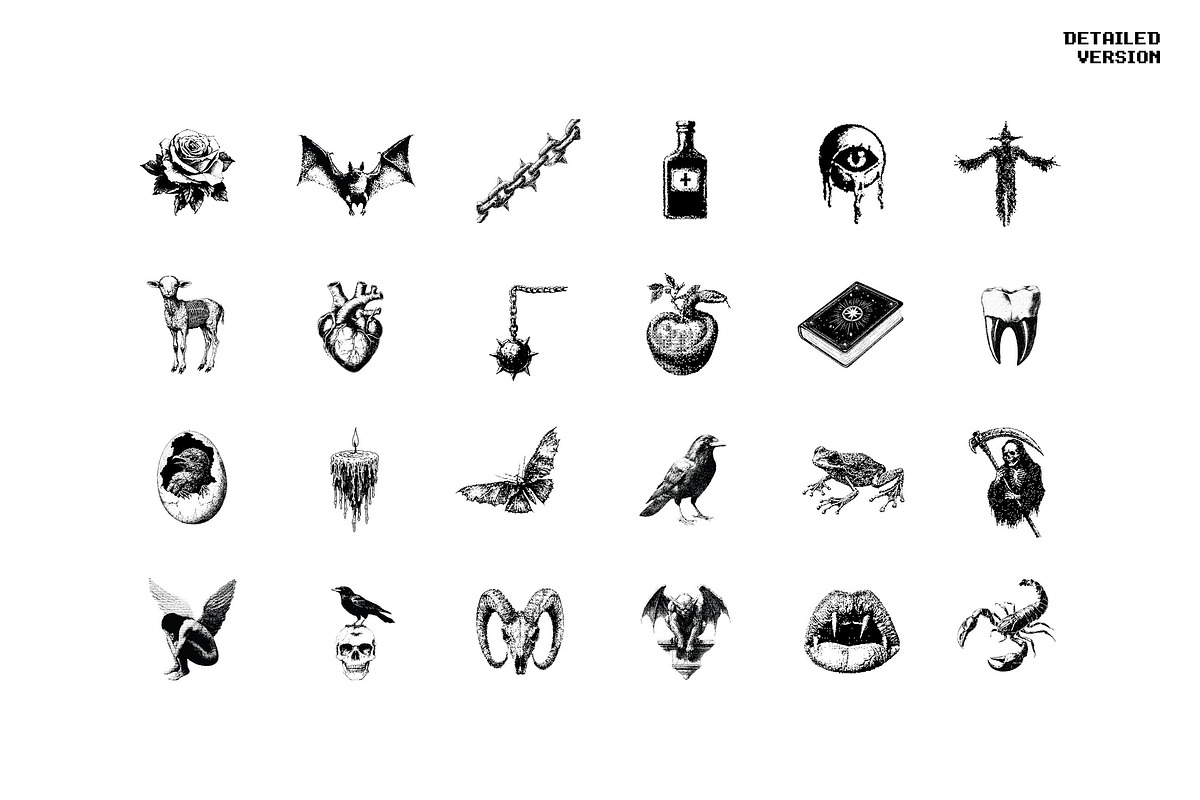 Dark Aesthetic Dithering Bundle, an Object Graphic by pixelbuddha.net (Photo 7 of 22)