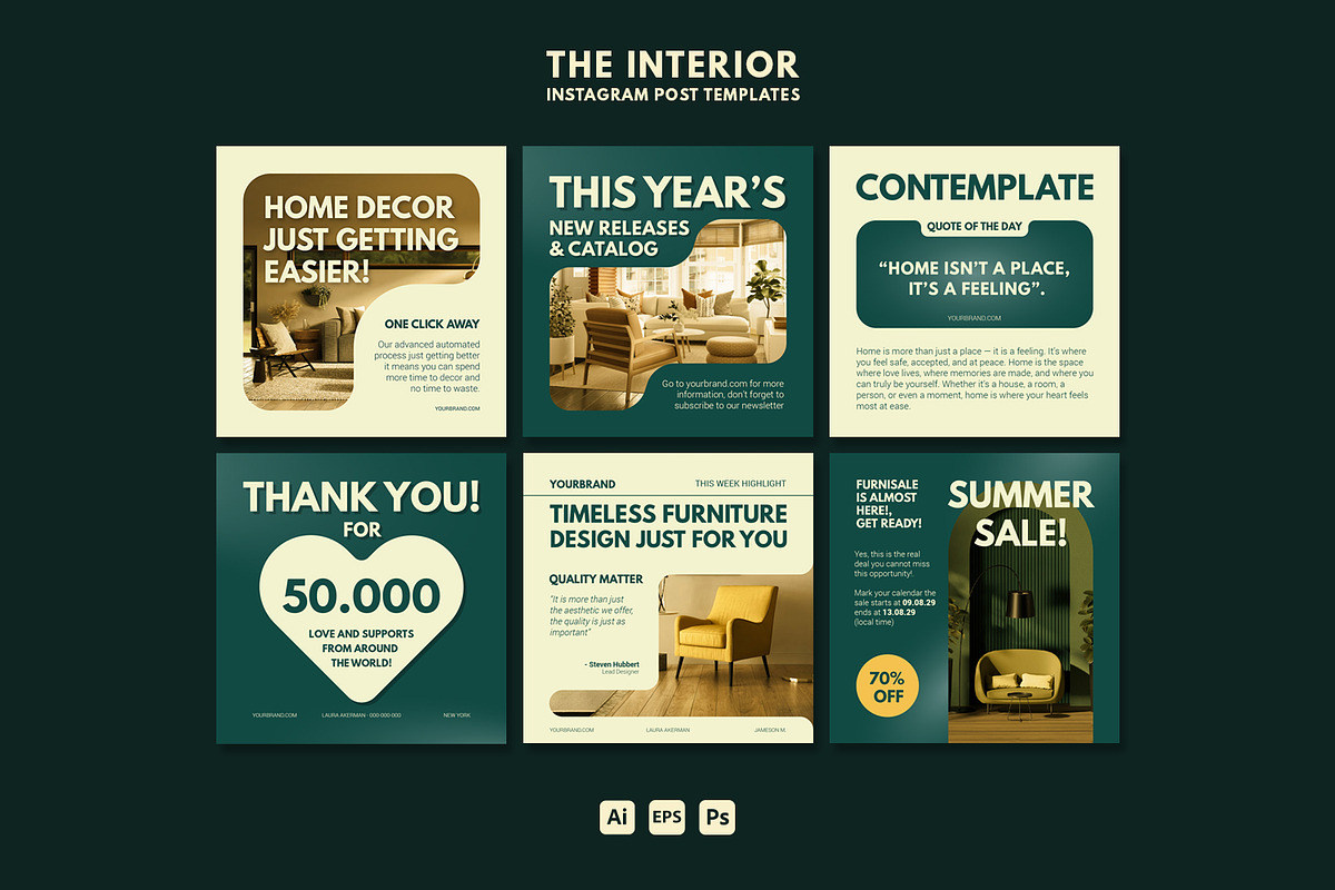 The Interior - 12 Instagram Post, a Social Media Template by Suhandi (Photo 4 of 5)
