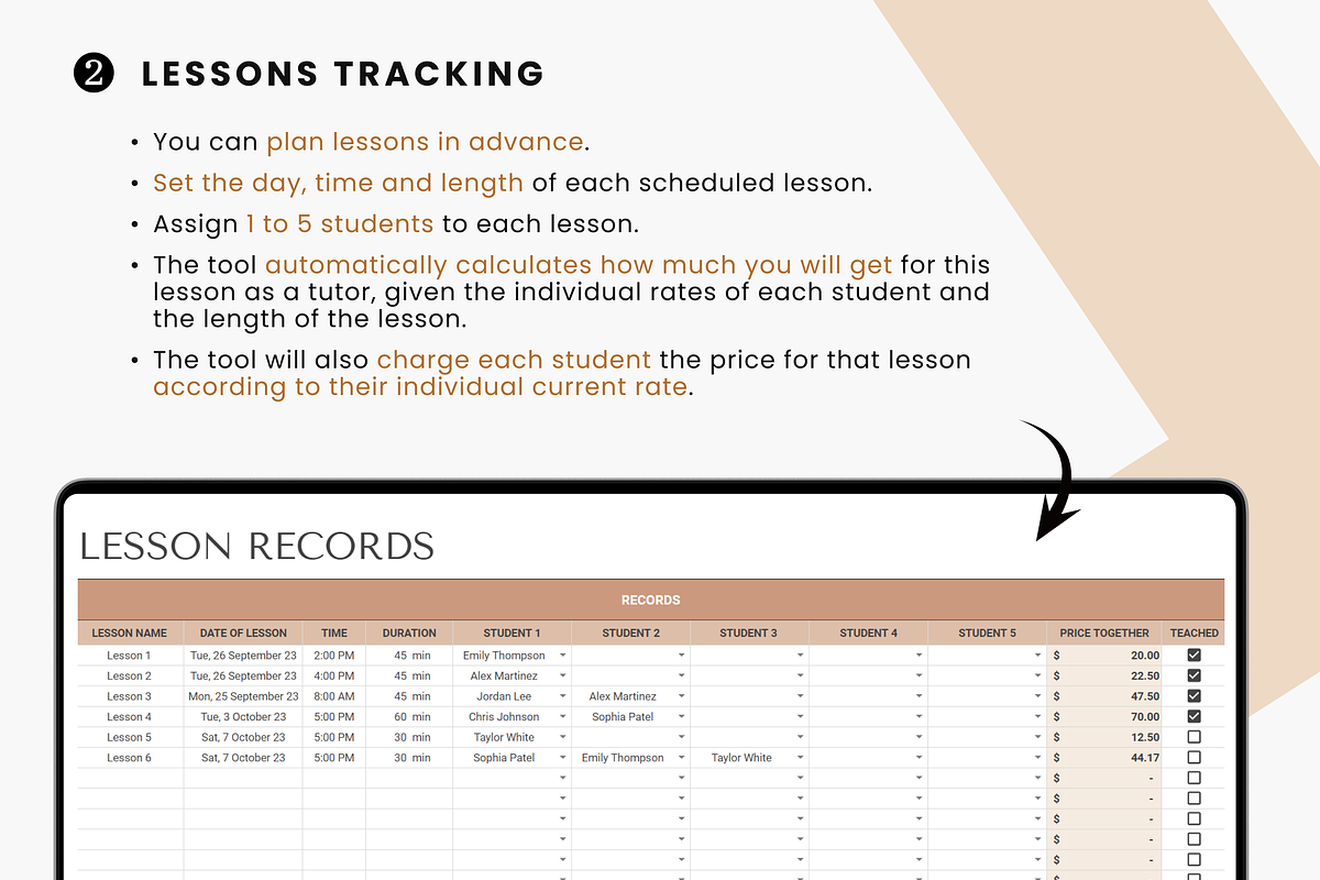 Tutoring Organizer & Lesson Planner, a Templates & Theme by MondaySpark (Photo 3 of 7)